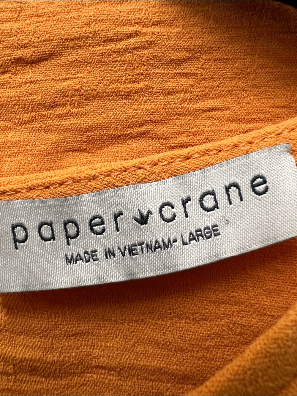 Paper Crane orange two piece crop top sleeveless shirt and wide leg pants set L - Picture 7 of 8